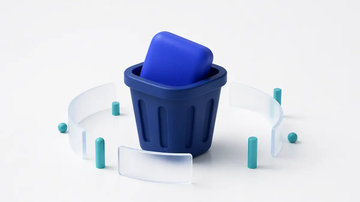 ゴミ箱を空にしようとして「使用中で削除できない」と止まってしまう状況のイメージ